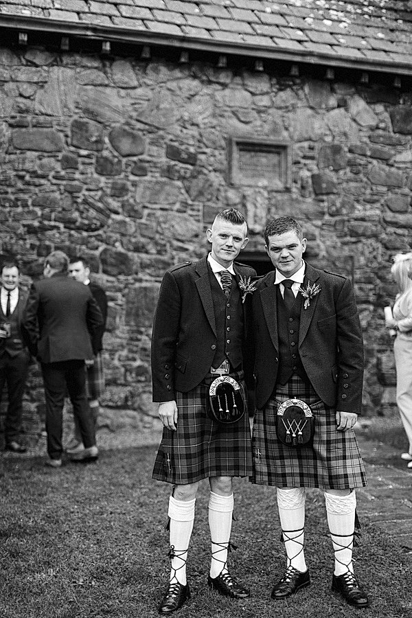 groom and his best men at isle of harris wedding
