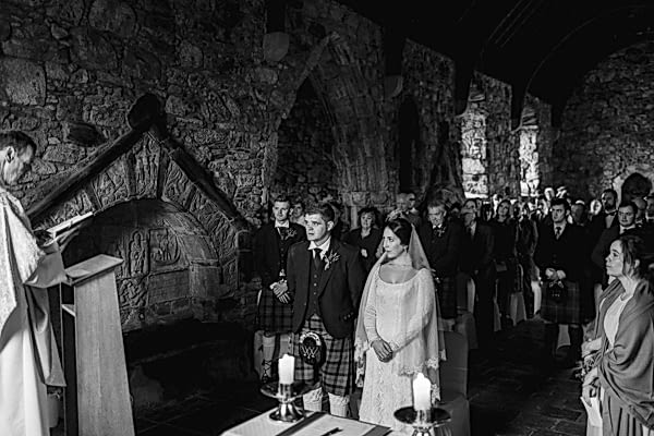 view of the whole church at wedding ceremony in rodel