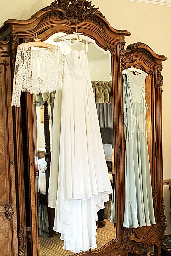 wedding dress at the wedding venue cromlix 