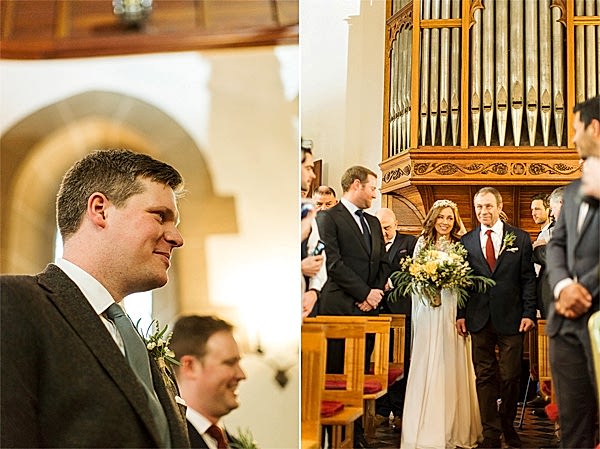 bride walking with her dad on the aisle cromlix chapel