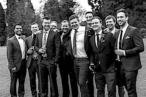 grooms friends at the wedding cromlix house 