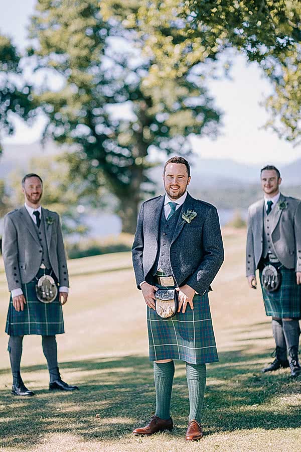 groom and his grooms party loch lomond 