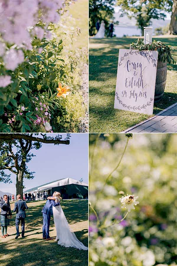 summer wedding and props loch lomond 