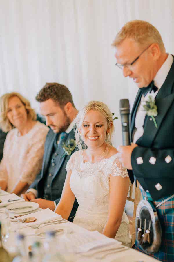 father talking at the wedding 