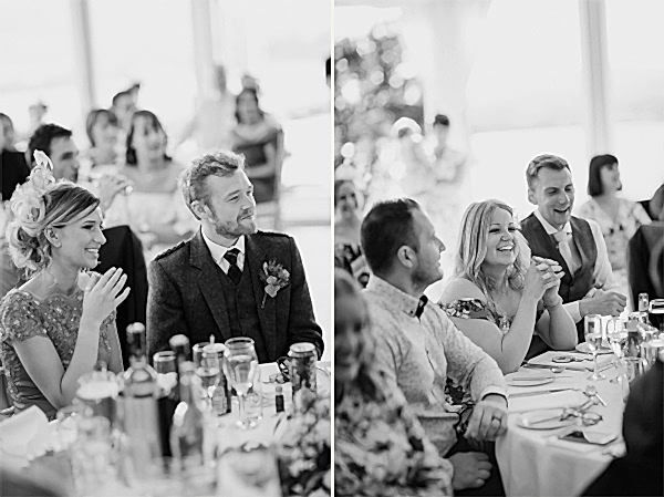 black and white portraits of the guests at the wedding loch lomonch