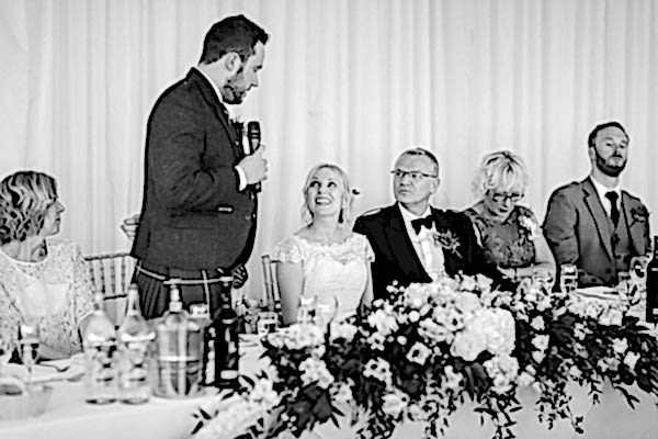 grooms speech at the wedding loch lomond 