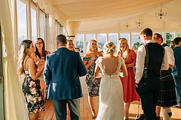 evening chat at the wedding 