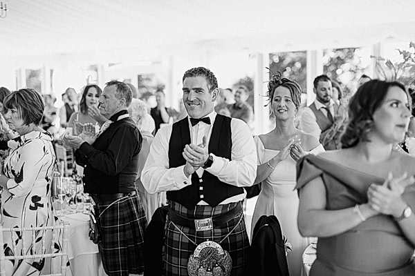 guests welcoming bride and groom loch lomond 