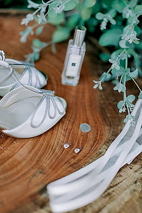 wedding shoes and perfumes for a wedding 