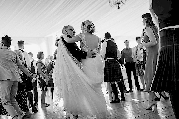 daugther and father at the wedding loch lomond