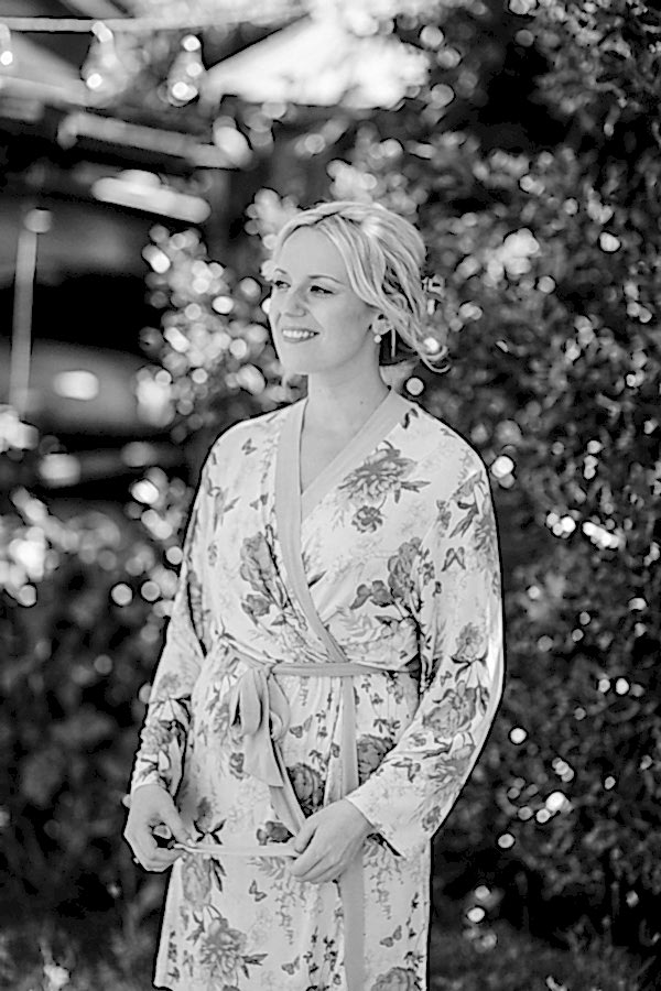 bride in her dressing gown