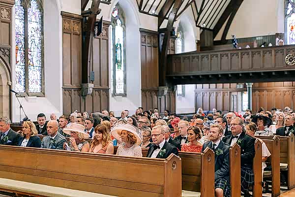 guests sitting in the parish church in helensburgh