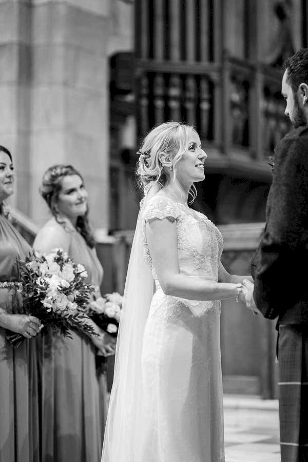 vows at the ceremony in parish church helensburgh