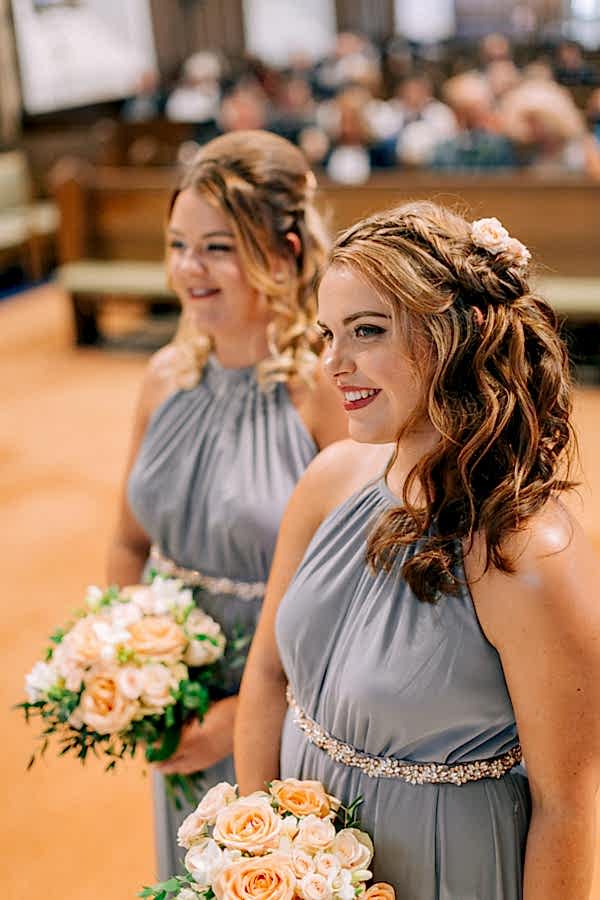 bridesmaids at the parish church helensburgh