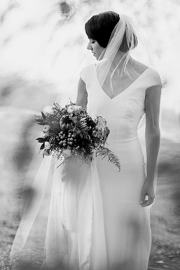 brides portrait with her eyes closed