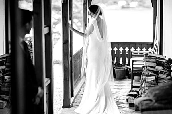 wedding photos the lodge on loch goil scotland bride smiling at groom