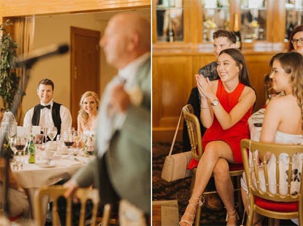 speeches and guests smiling