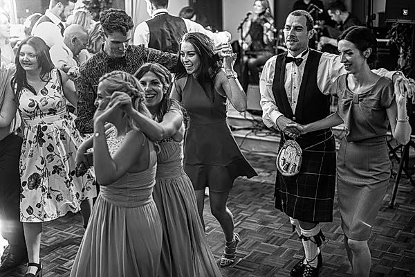guests dancing at a scottish wedding 