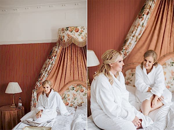 bride and her bridesmate during preparations at lochgreen hotel