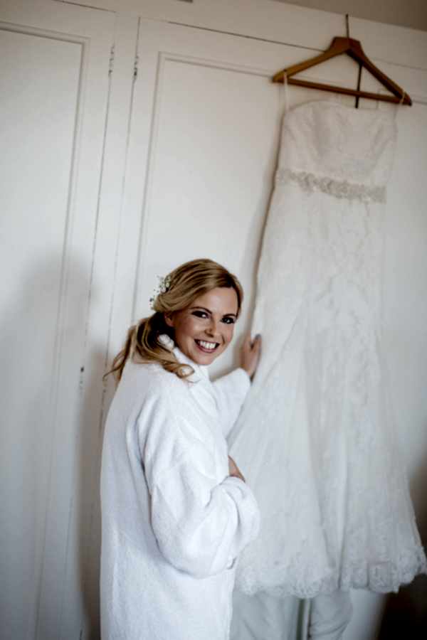 bride with her wedding dress