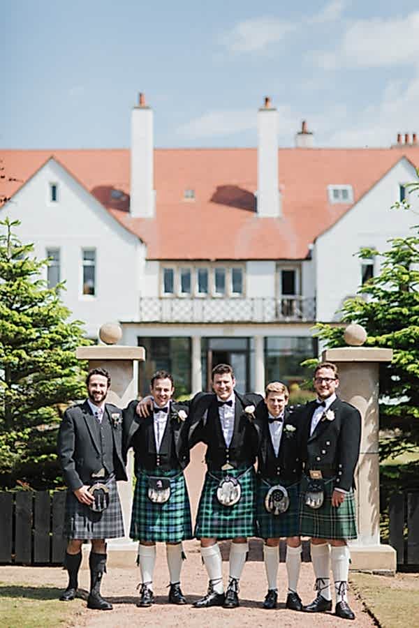 groom and his friends at the ayrshire wedding venue