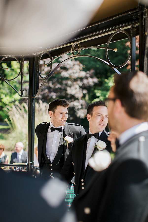 groom waiting for the bride outside ceremony at lochgreen hotel