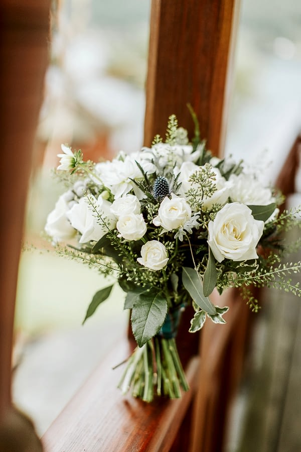 wedding bouqet the lodge on loch goil balcony