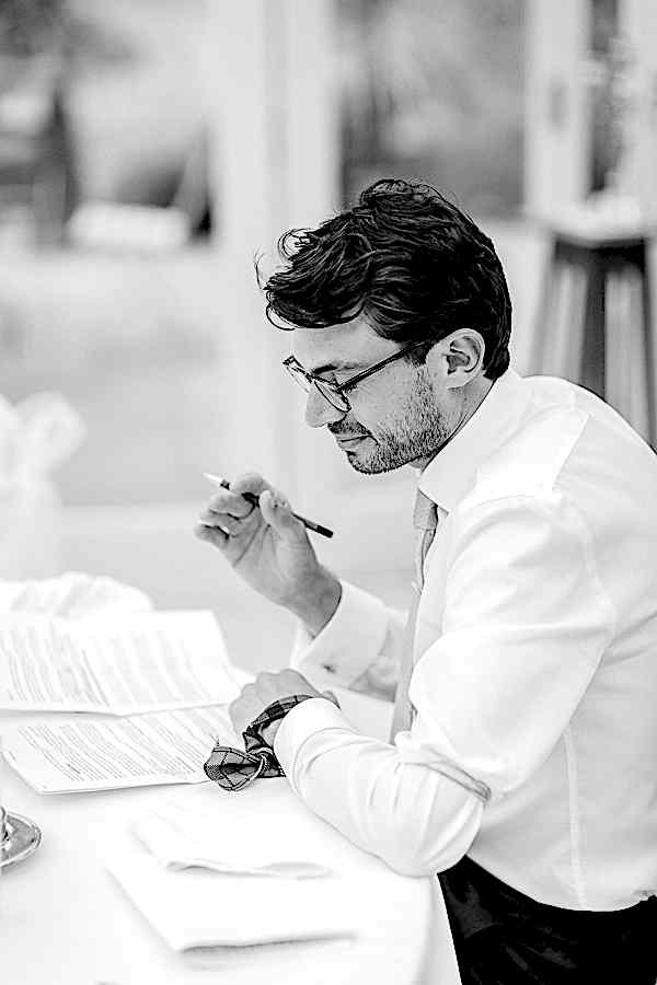 groom working on his speech