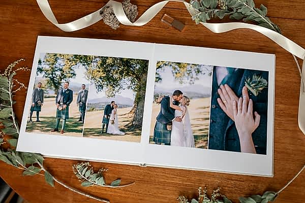 wedding albums from Glasgow Scotland boturich castle