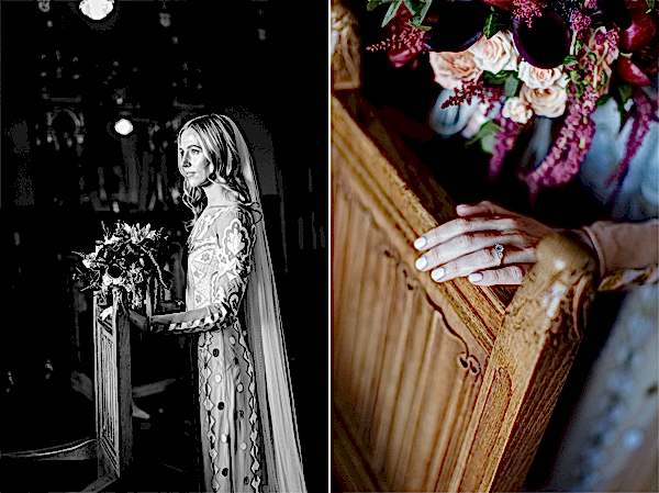 flowers engagement ring and bride