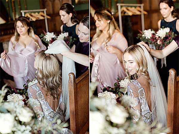 fixing veil before ceremony 