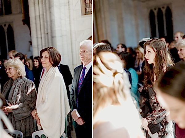 guests standing at wedding ceremony