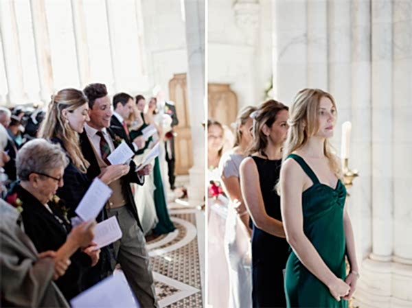 best man and bridesmate at wedding ceremony