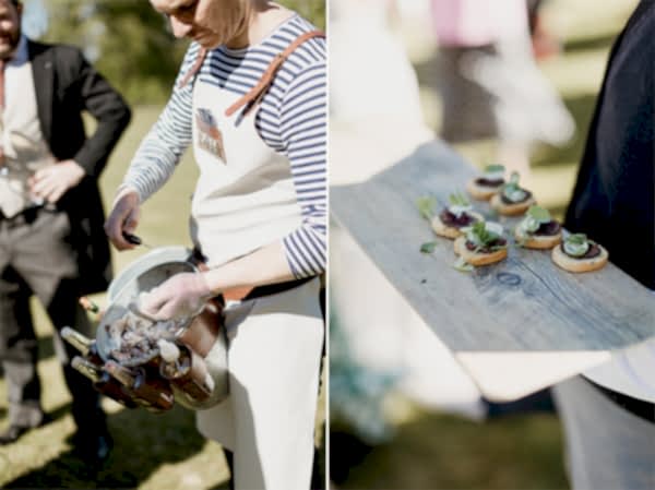 scottish oysters and canapes at wedding reception