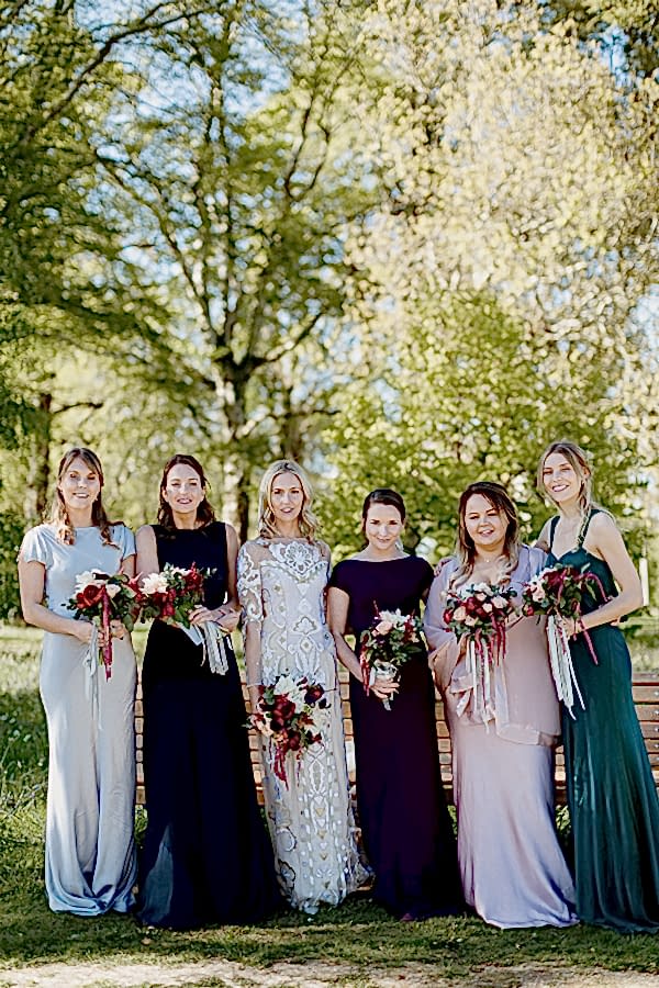bride with friends at mount stuart 