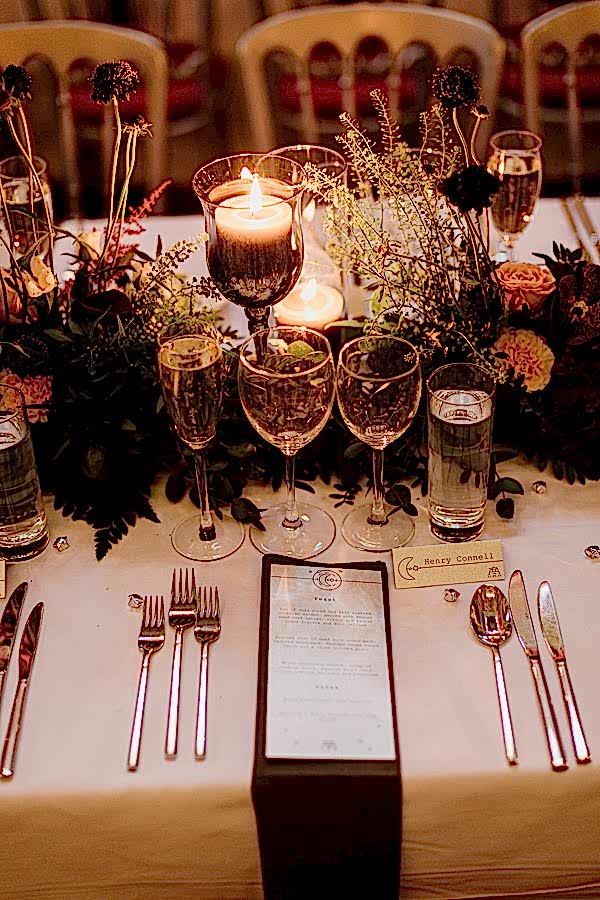 table decorations at mount stuart estate
