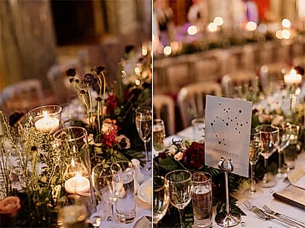 flowers on tables wedding