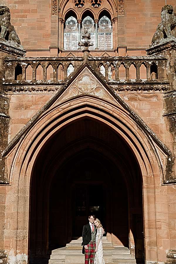 front door at estate house scottish wedding
