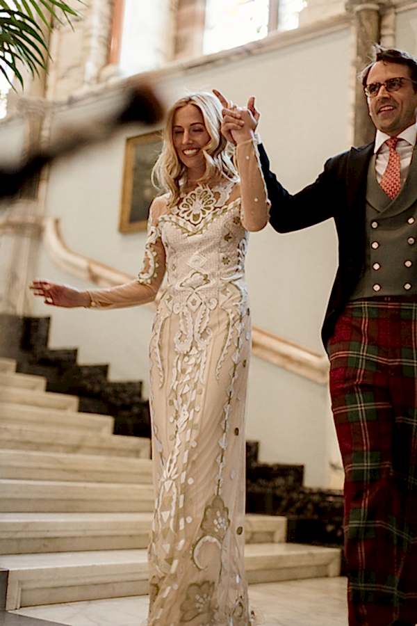 piper is leading bride and groom to speeches
