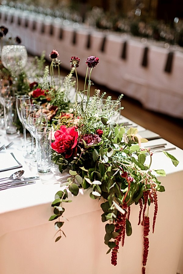flowers on table wedding