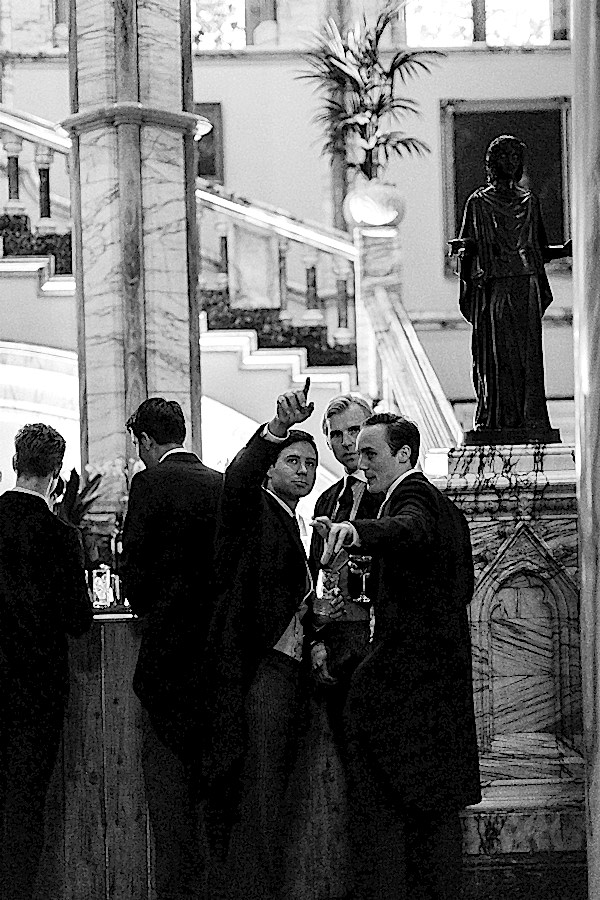 guests at bar during wedding