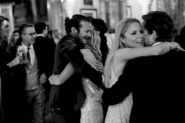 hugging during dancing at wedding