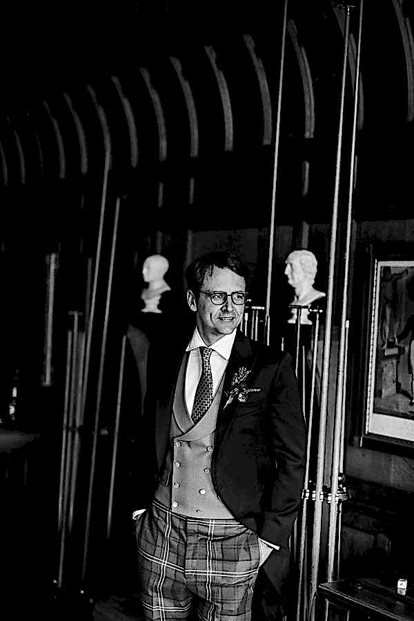 groom in a pool room preparations scotland