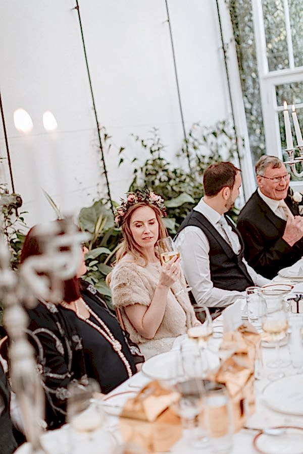 toast during the speeches Glenapp Greenhouse Scotland 