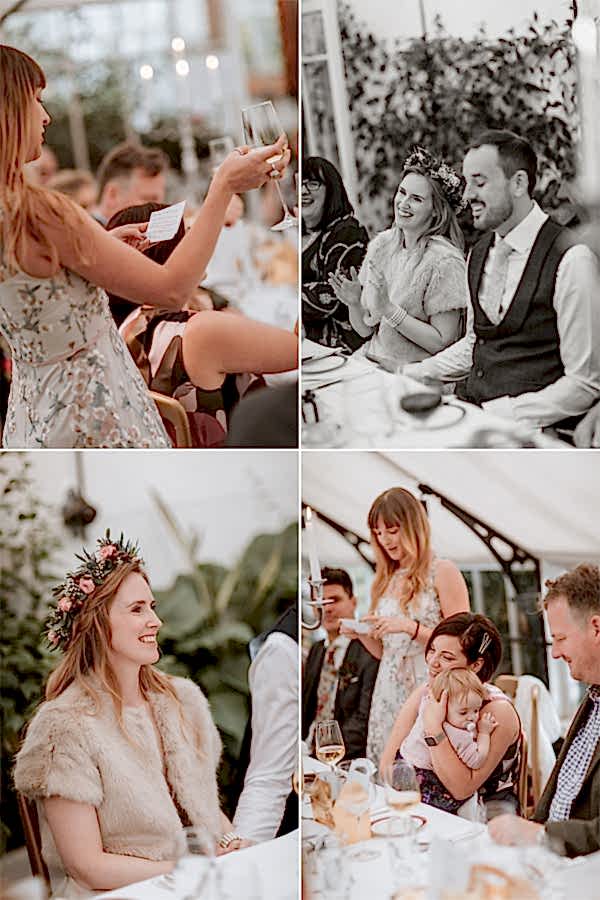bridesmaid making her speech and toast at Glenapp Wedding Venue 