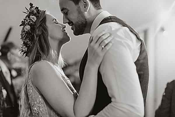 about to kiss during dancing in the Glenapp Greenhouse Scotland