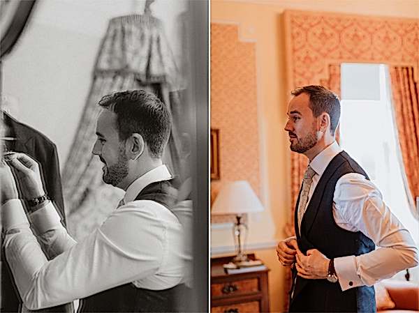 final wedding preparations at wedding Venue Glenapp Castle 