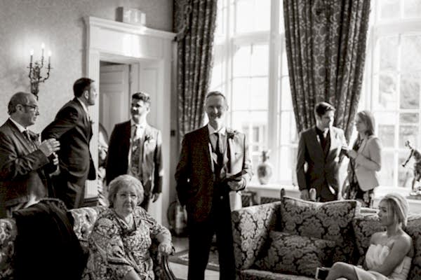 guests in the reception hall at Glenapp Castle Scotland