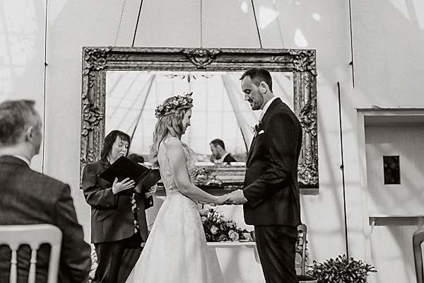 a couple getting married at Glenapp Greenhouse Scotland 