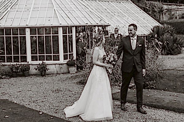 newlyweds at Glenapp Castle in Scotland 